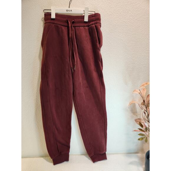 Lululemon Scuba High-Rise Jogger Fleece 28" Burgundy Sweatpants Size 4 - Picture 1 of 7